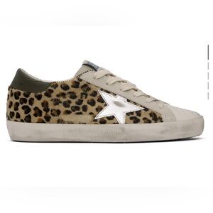 golden goose Superstar Leopard Hair Calf Sneaker NIB Auth